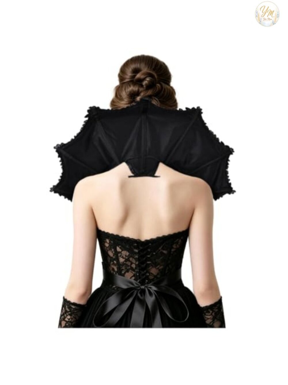 Gothic Feather Velvet Shrug Shawl Cape Victorian Collar Halloween Cosplay